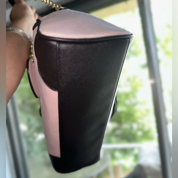 Juicy Couture Velour  Bowler Logo Bling Purse Handbag Crossbody Pink New - Picture 4 of 5